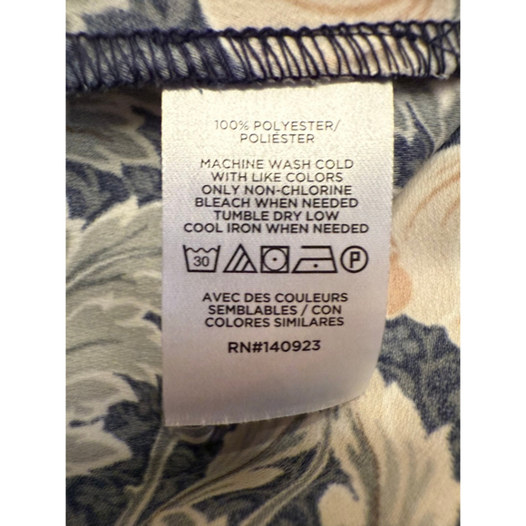 NWT Women's LOFT Petite Long Sleeve Dress Size 10P Navy Beige Floral - Picture 7 of 10